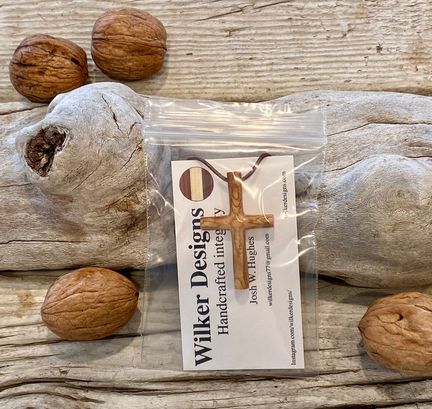 Olive Wood Cross Necklace