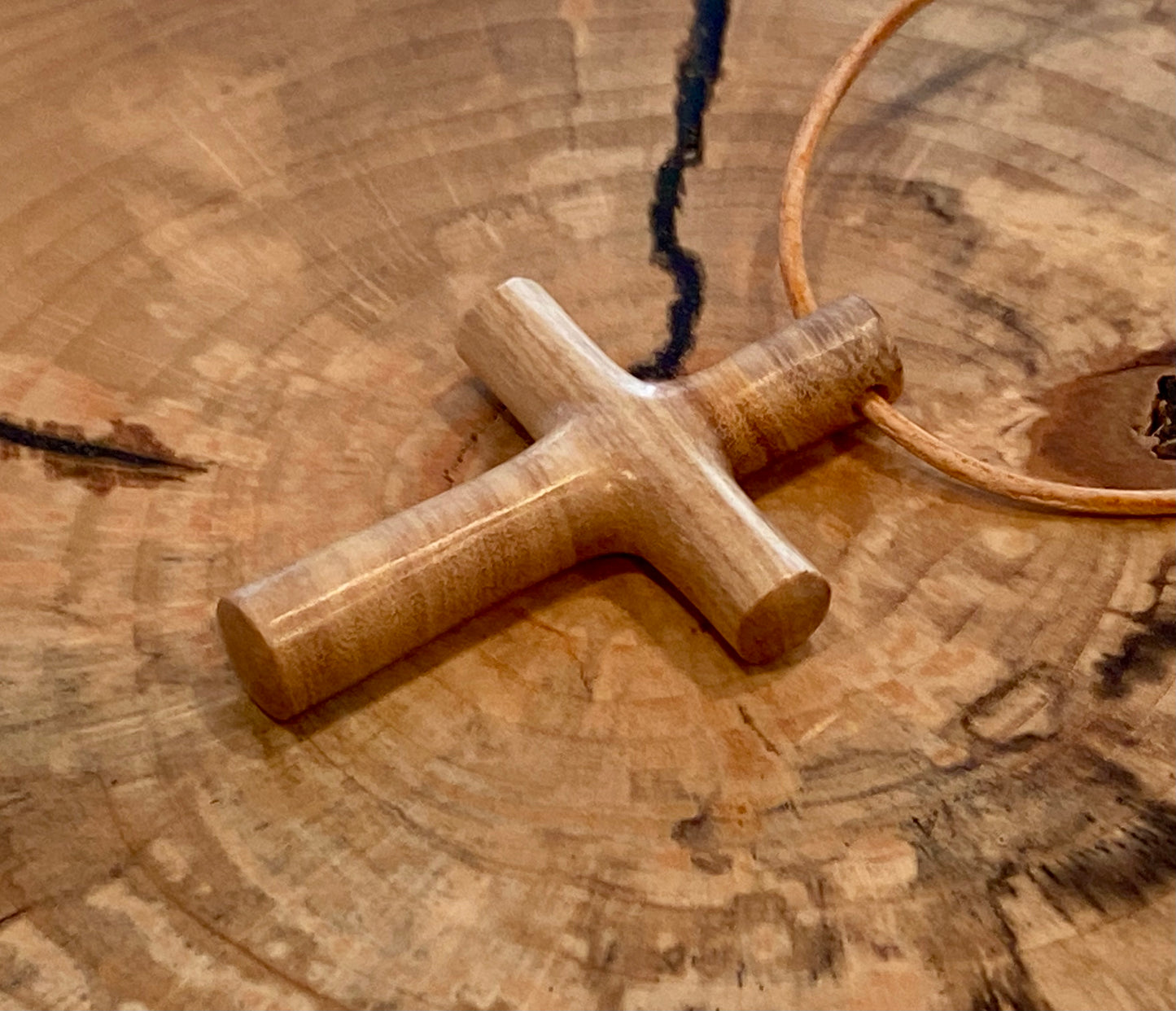 Olive Wood Cross Necklace #1