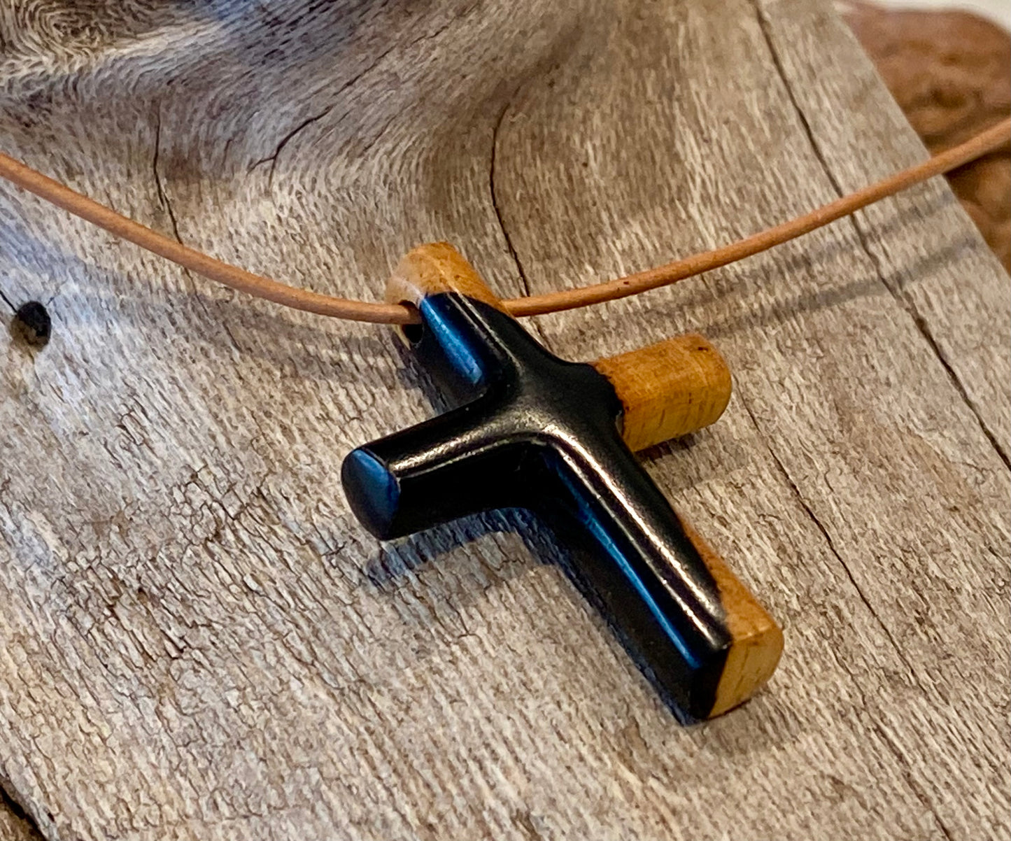 Ebony Cross Necklace #3