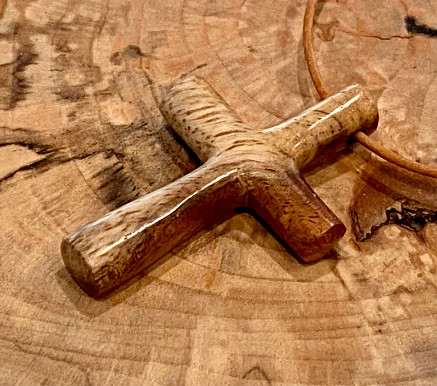 Indian Rosewood Cross Necklace #3