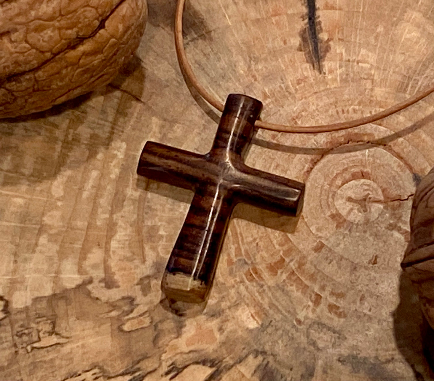 Indian Rosewood Cross Necklace #5