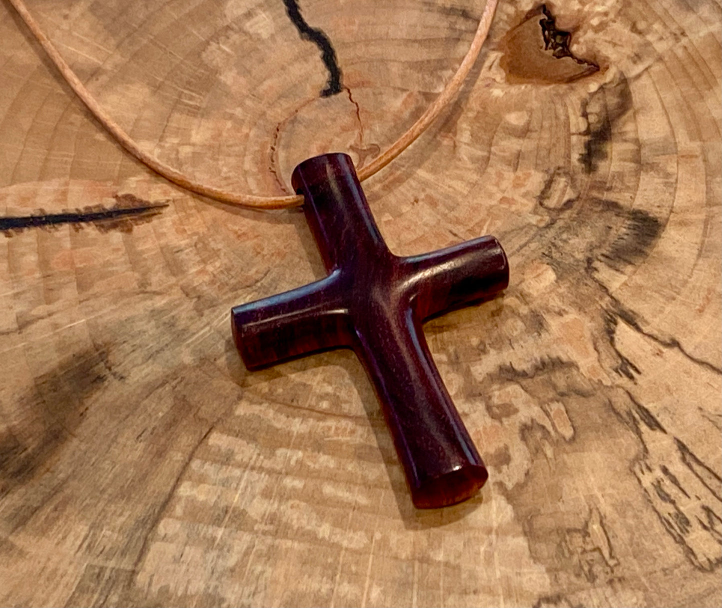 Purple Heart Cross Necklace #2