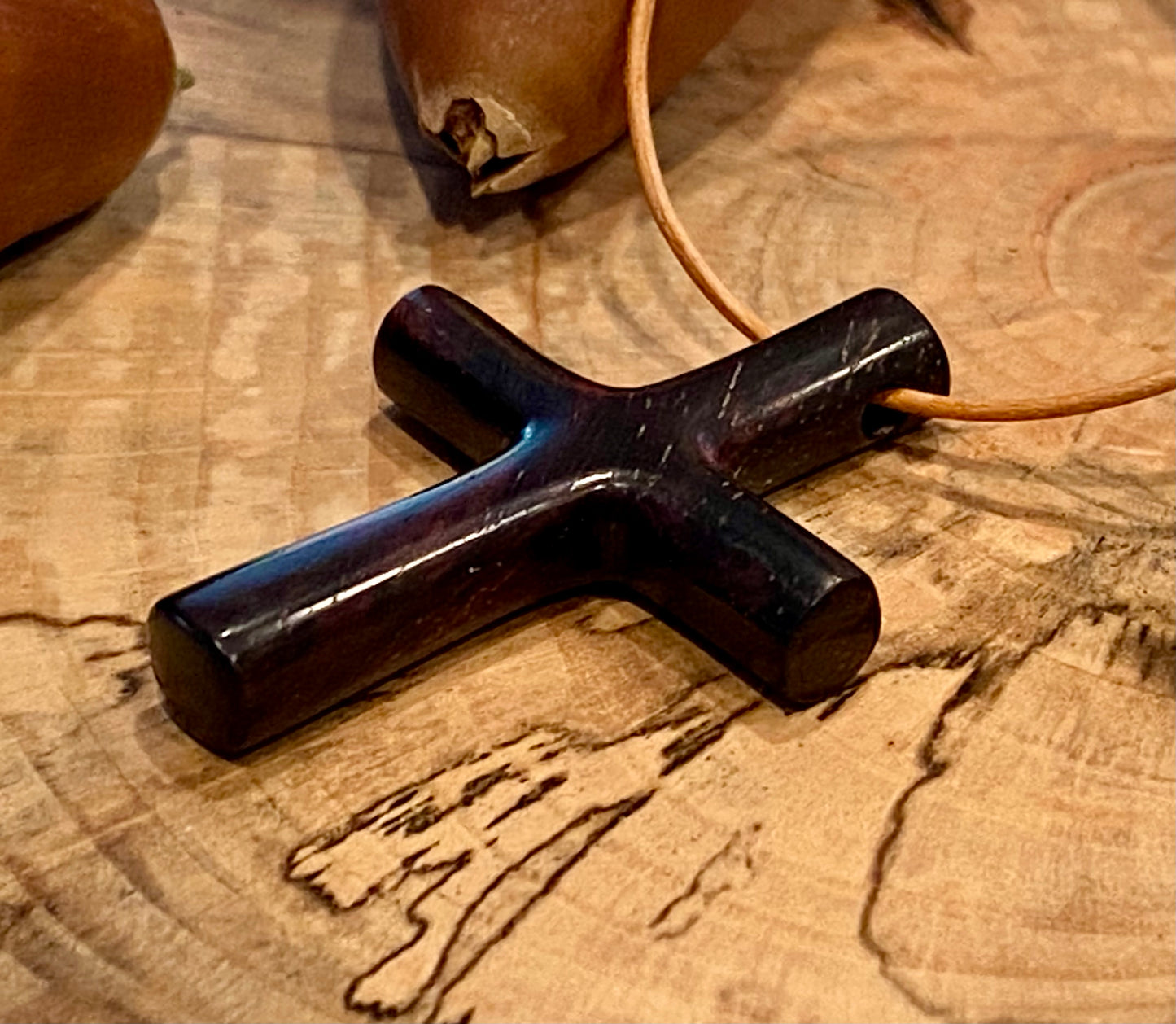Mexican Ebony Cross Necklace #2
