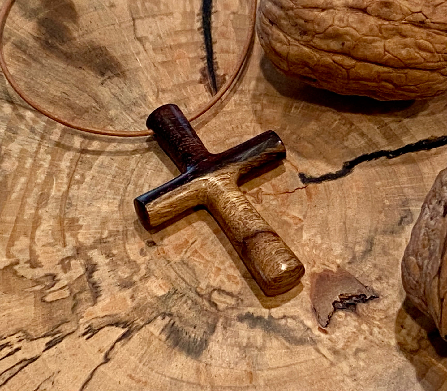 Indian Rosewood Cross Necklace #4