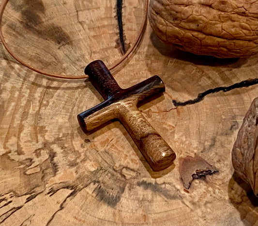 Indian Rosewood Cross Necklace #4