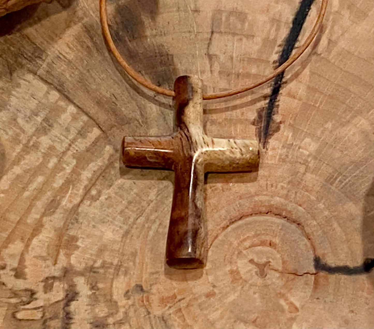 Indian Rosewood Cross Necklace #3