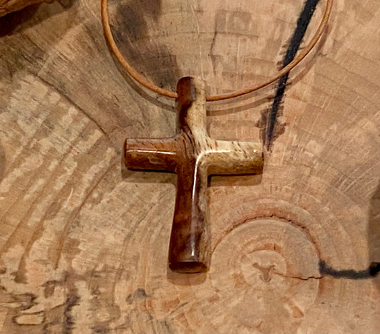 Indian Rosewood Cross Necklace #3