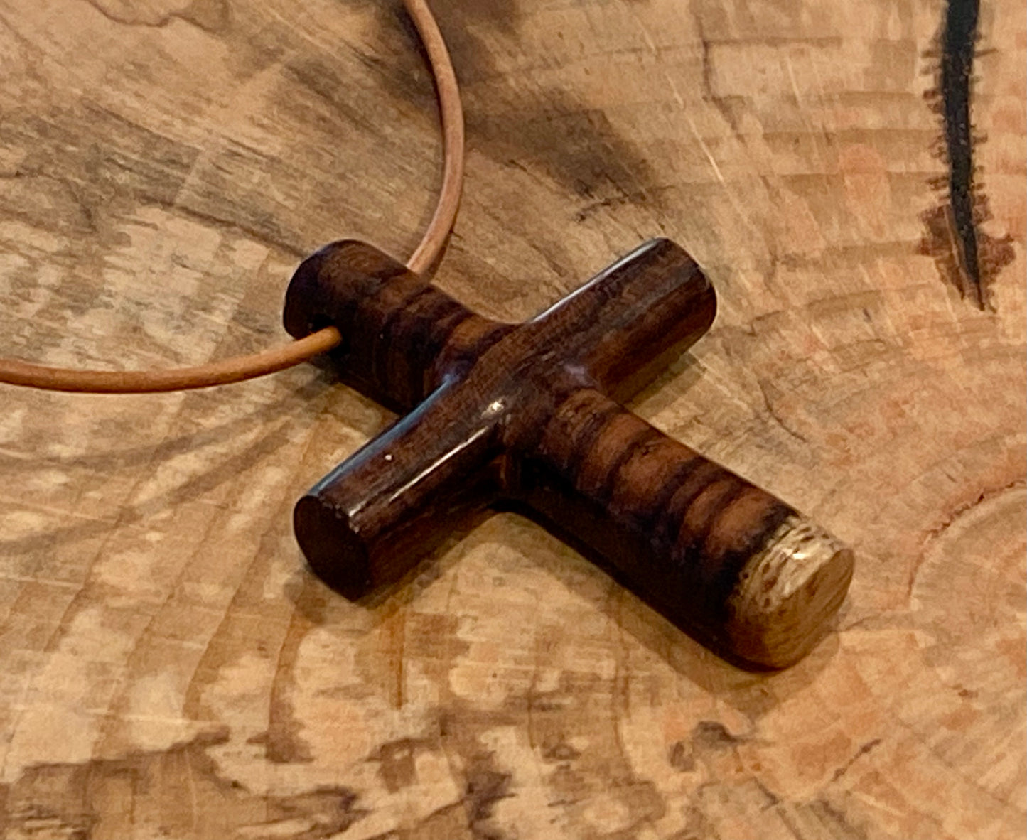 Indian Rosewood Cross Necklace #5