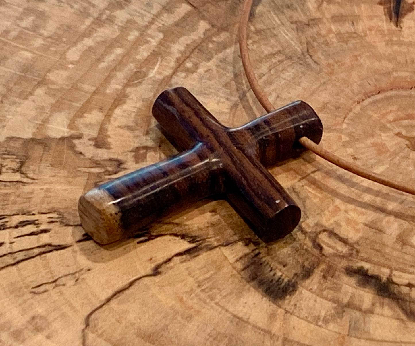 Indian Rosewood Cross Necklace #5