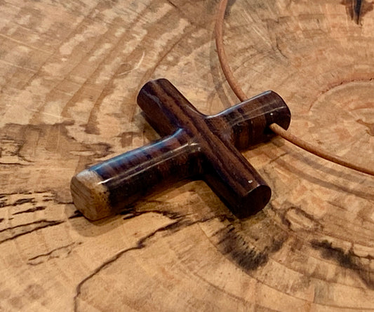 Indian Rosewood Cross Necklace #5