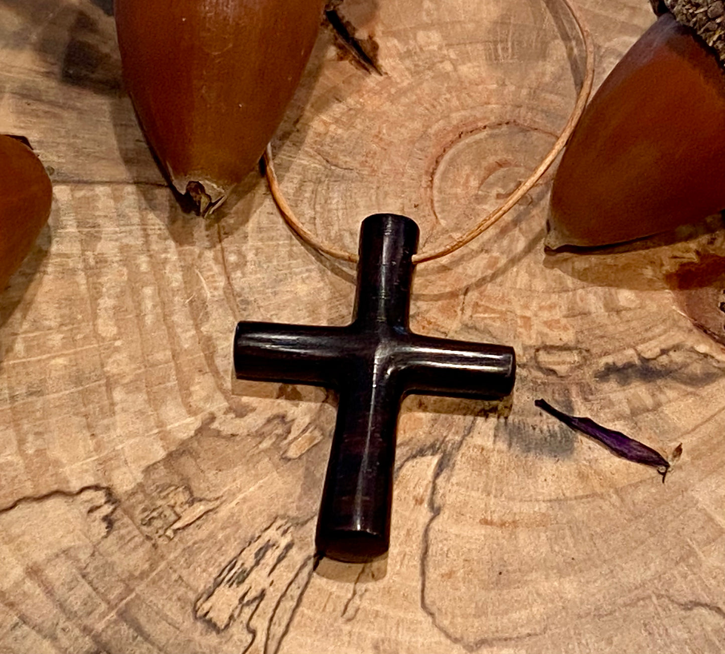 Mexican Ebony Cross Necklace #1