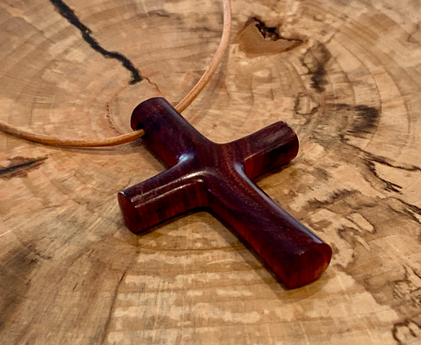 Purple Heart Cross Necklace #2