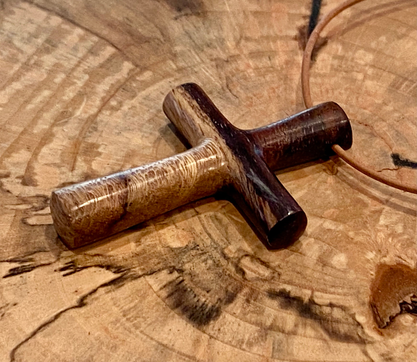 Indian Rosewood Cross Necklace #4