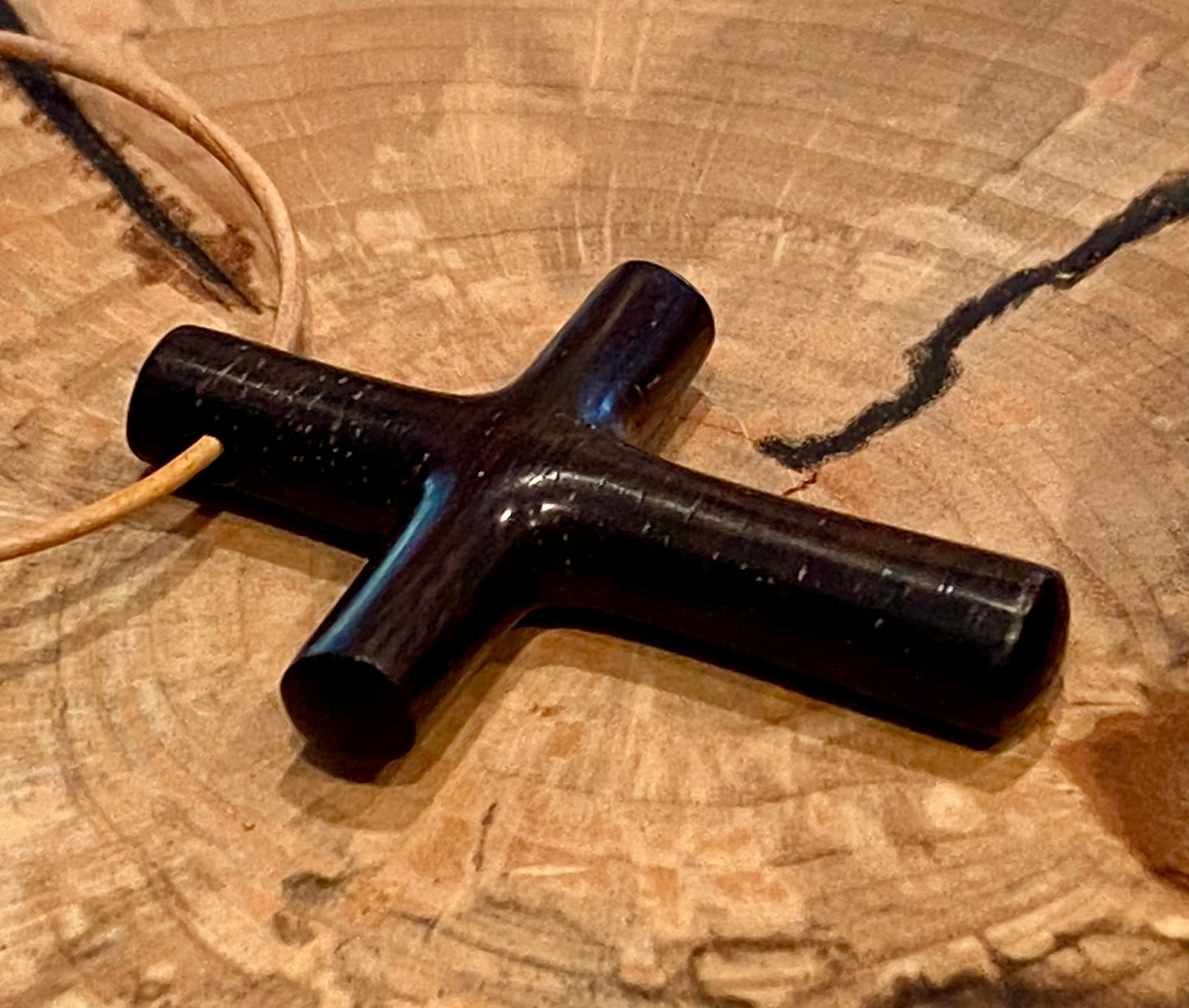 Mexican Ebony Cross Necklace #3