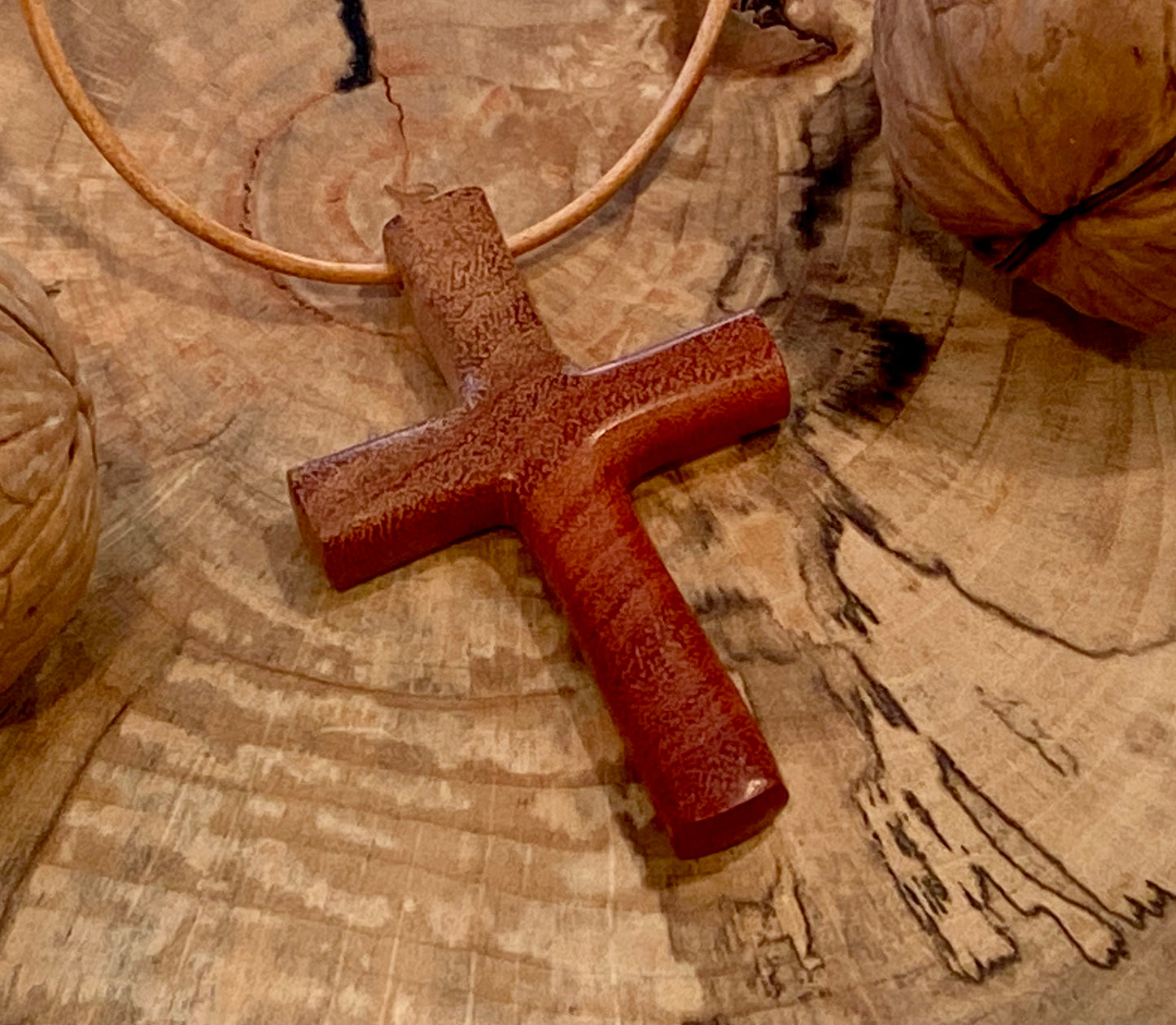 Australian Eucalyptus Cross Necklace #1