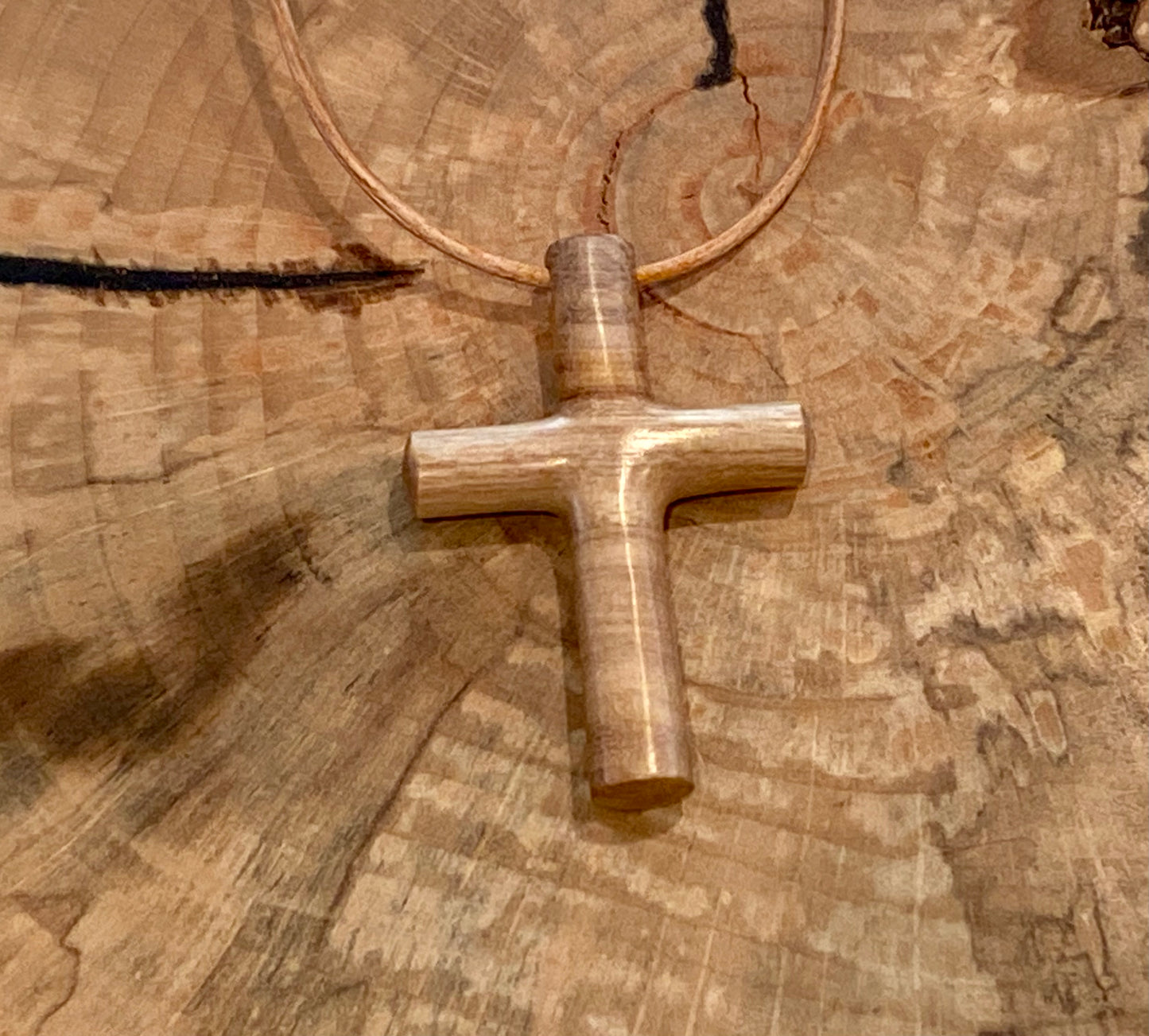 Olive Wood Cross Necklace #1
