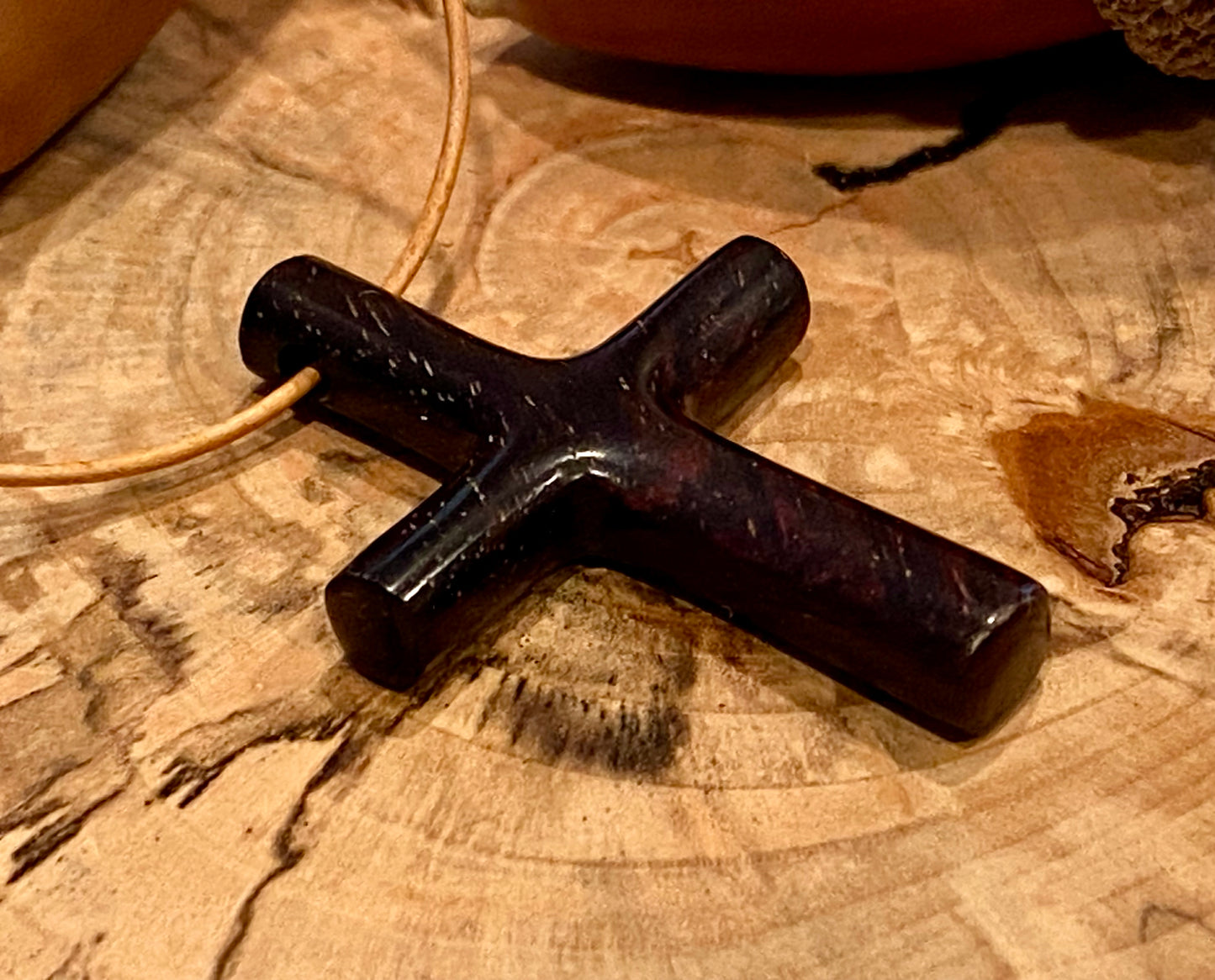 Mexican Ebony Cross Necklace #2