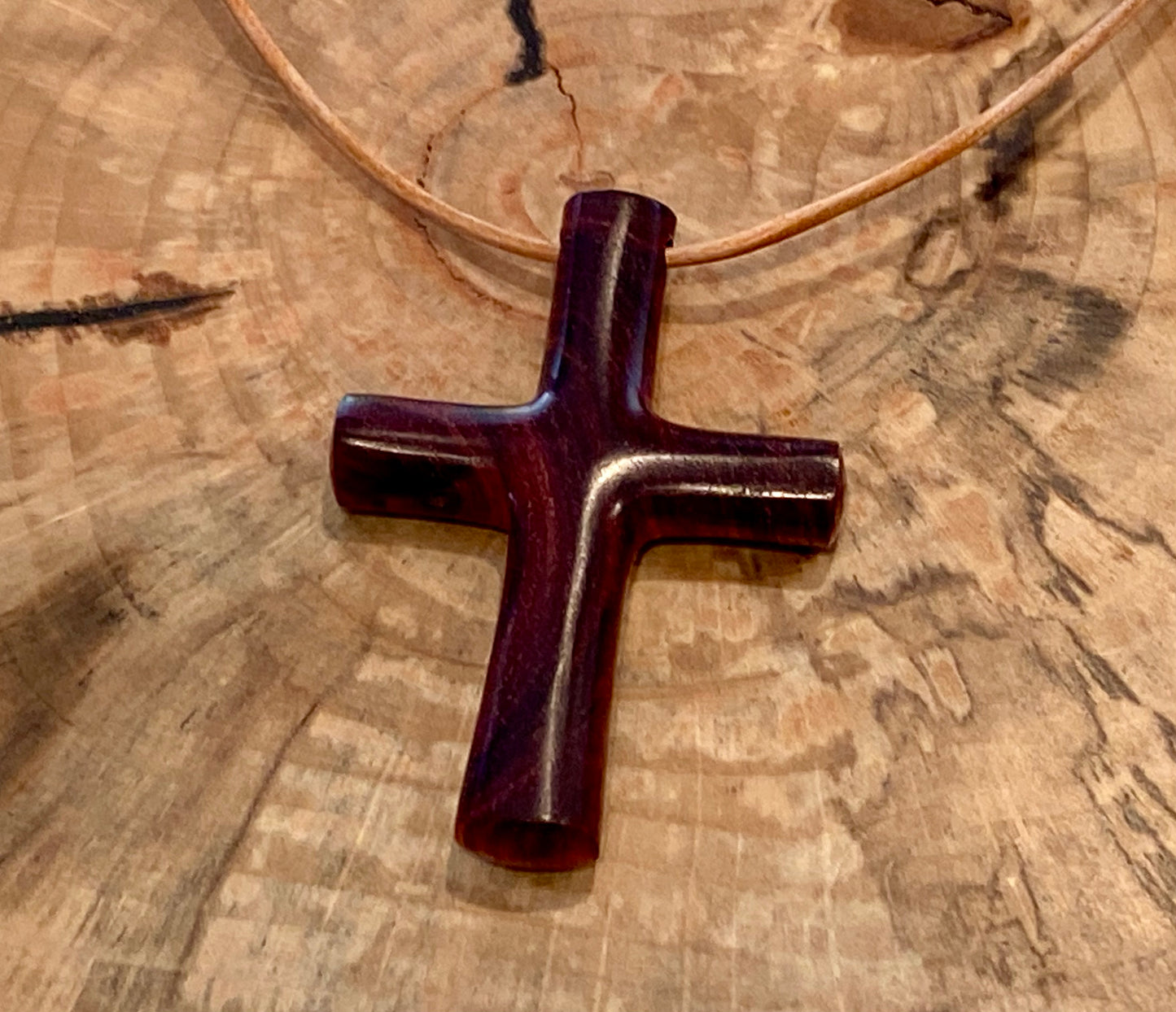 Purple Heart Cross Necklace #2