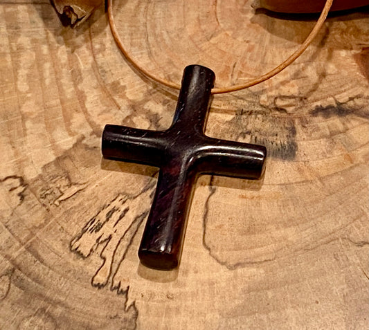 Mexican Ebony Cross Necklace #2