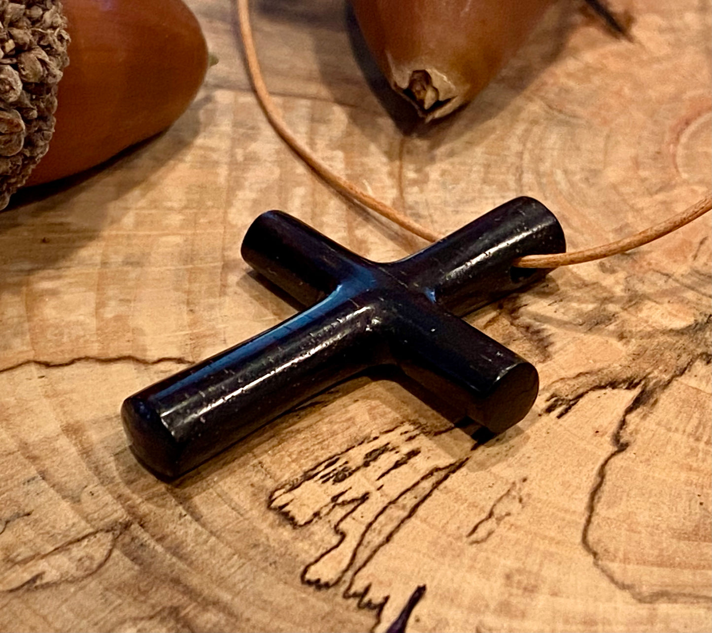 Mexican Ebony Cross Necklace #1