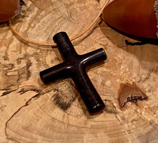 Mexican Ebony Cross Necklace #3