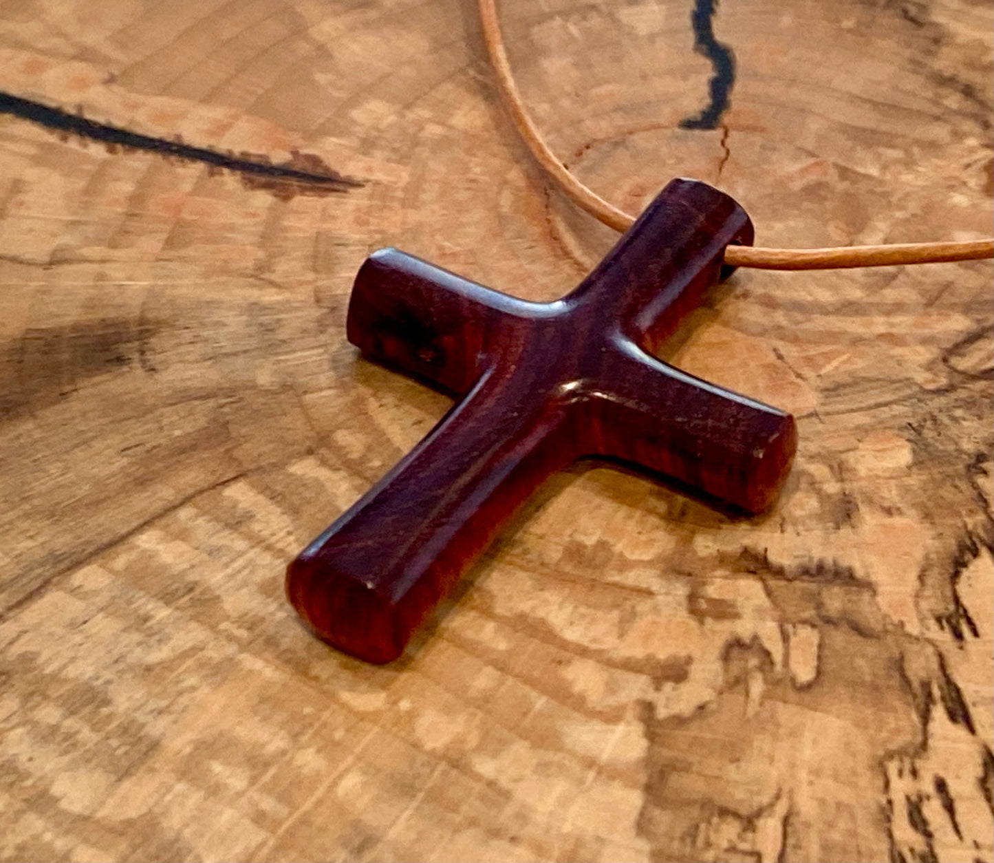Purple Heart Cross Necklace #2