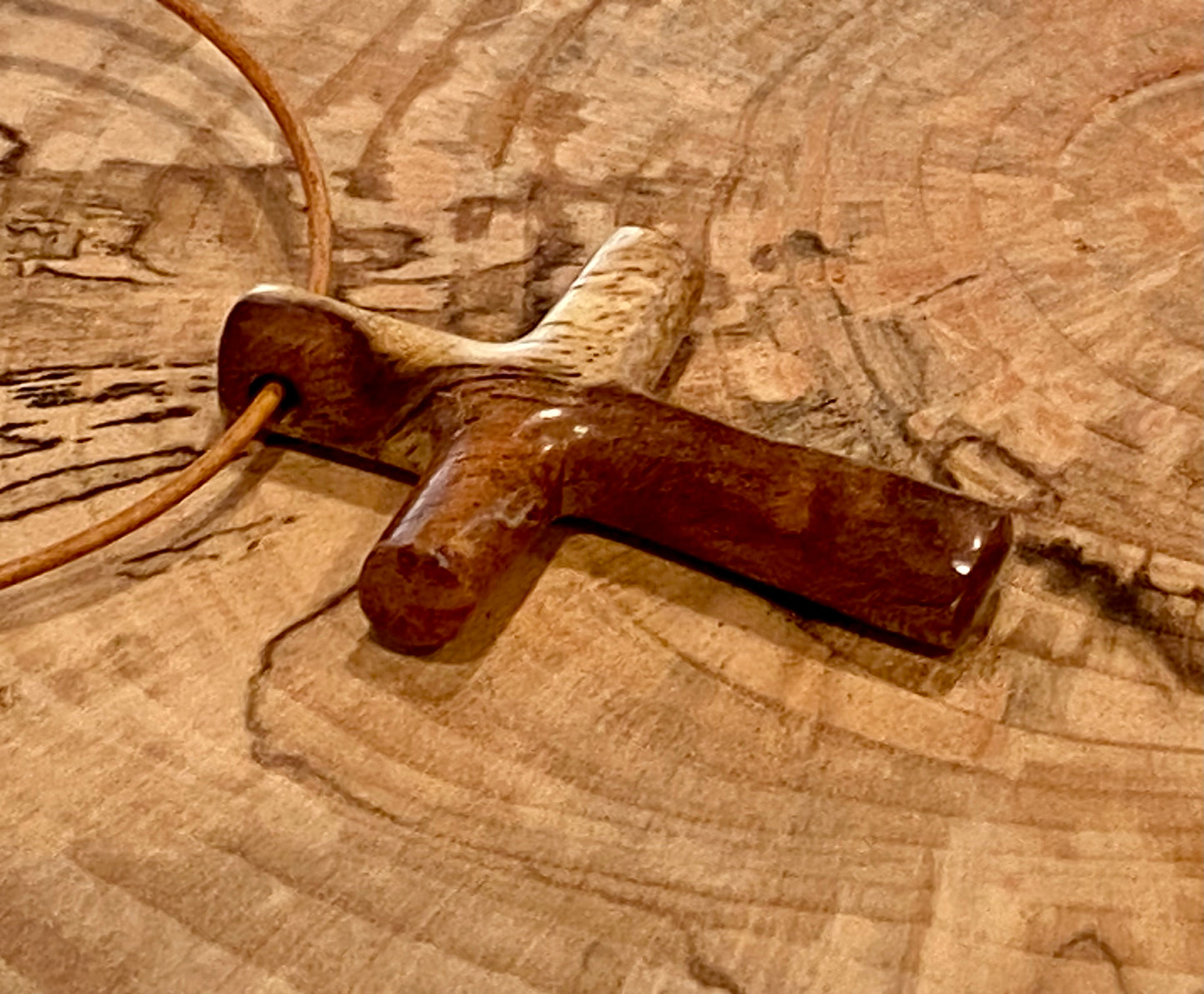 Indian Rosewood Cross Necklace #3