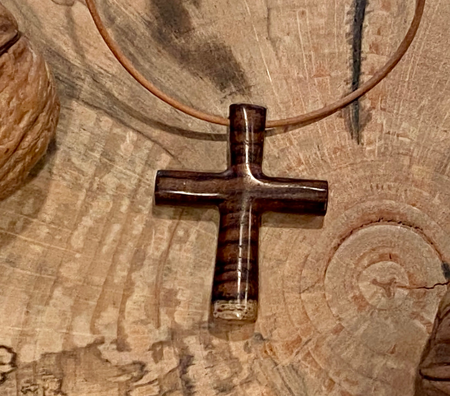 Indian Rosewood Cross Necklace #5