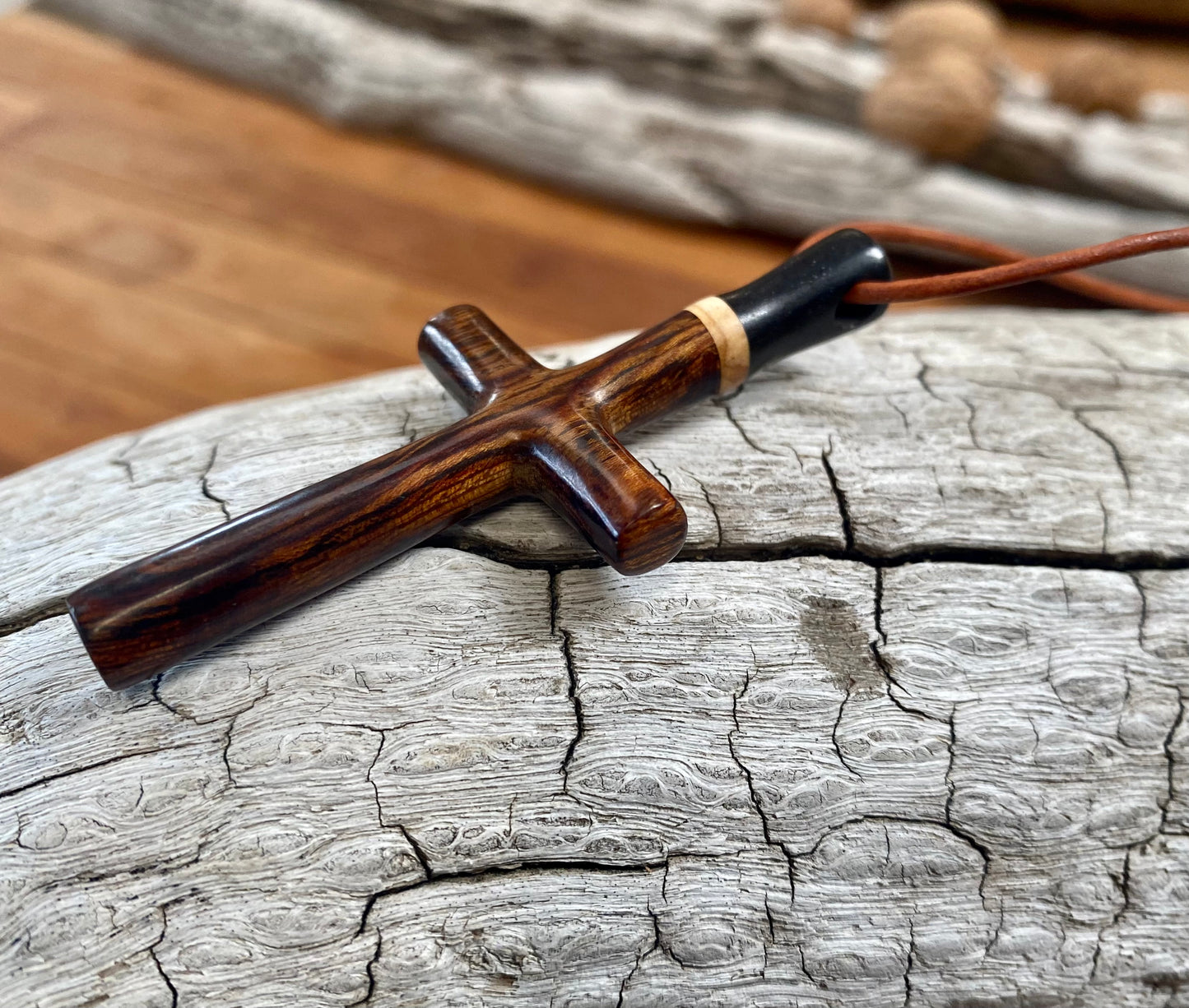 Ironwood Cross Necklace