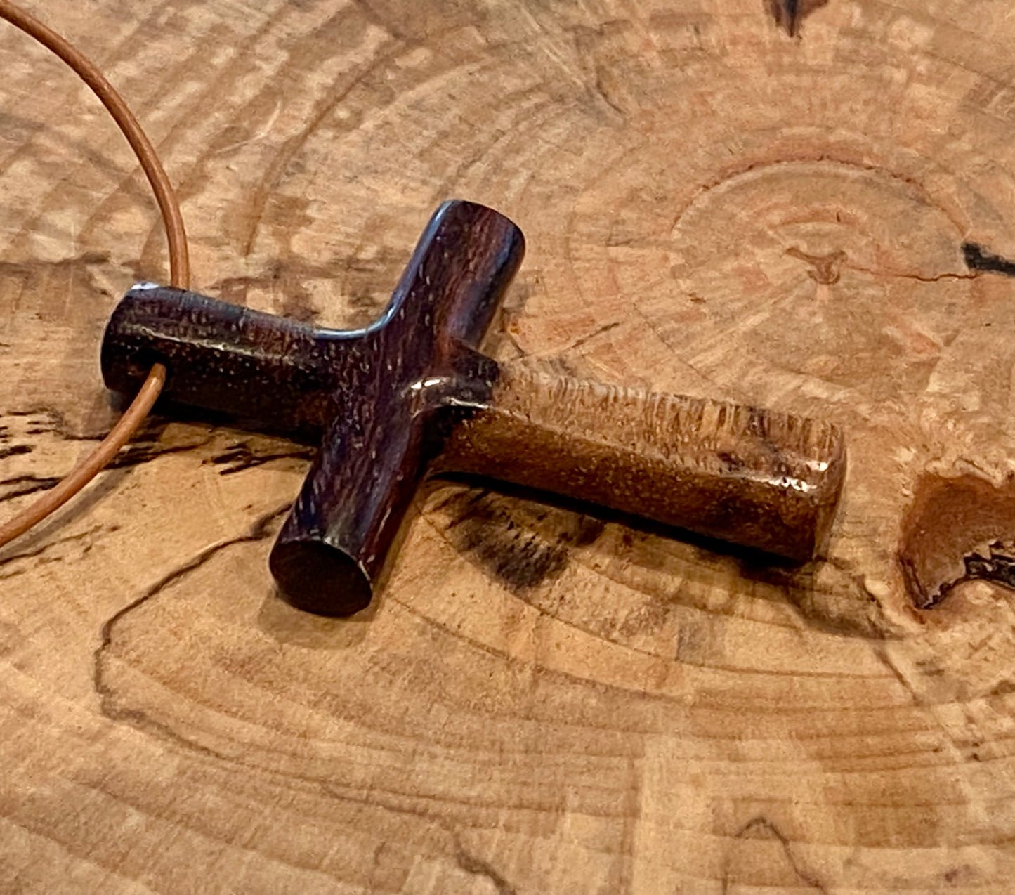 Indian Rosewood Cross Necklace #4