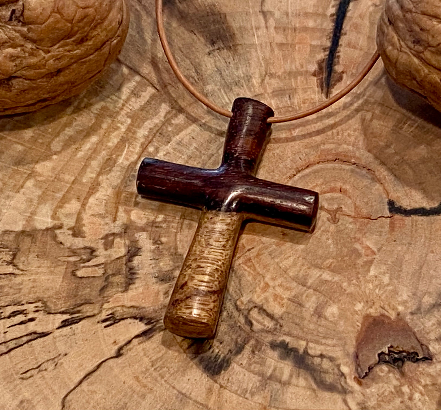 Indian Rosewood Cross Necklace #4