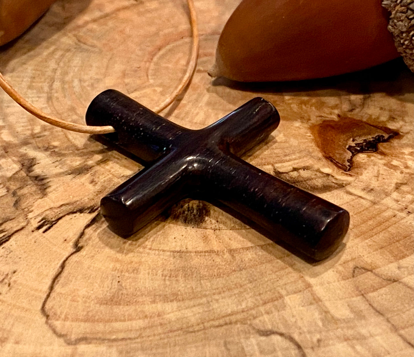 Mexican Ebony Cross Necklace #1