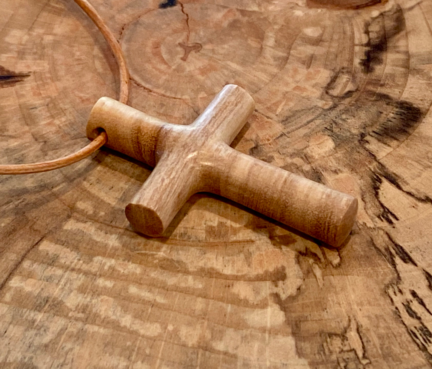 Olive Wood Cross Necklace #1
