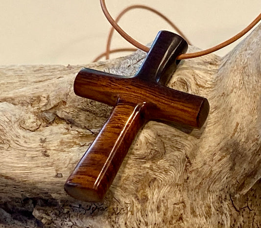 Ironwood Cross Necklace #1
